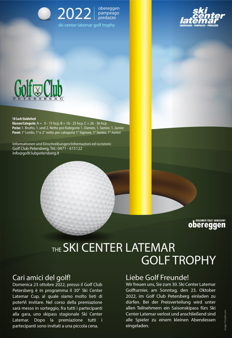 Einladung SkiCenterLatemar Golf Trophy 2022